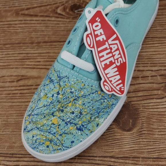 Sold NWT Vans Authentic Custom Splatter Paint Sneakers - Women's 9/Men's 7.5 - Picture 2 of 11